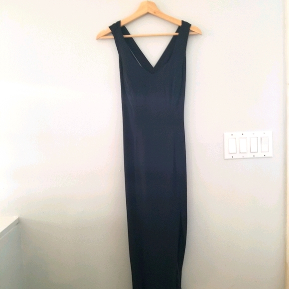 Vintage glamour full length black dress - Picture 1 of 6